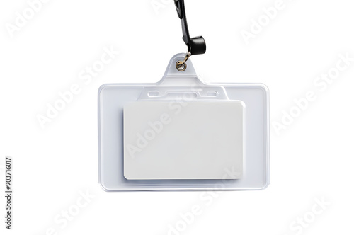 Blank badge or ID pass, isolated on a transparent or white background. photo