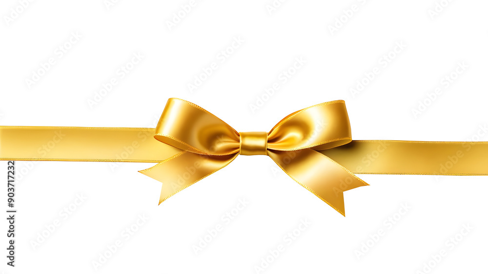 Elegant golden ribbon and bow, isolated on a transparent or white background. Elegant golden ribbon and bow, isolated on a transparent or white background.