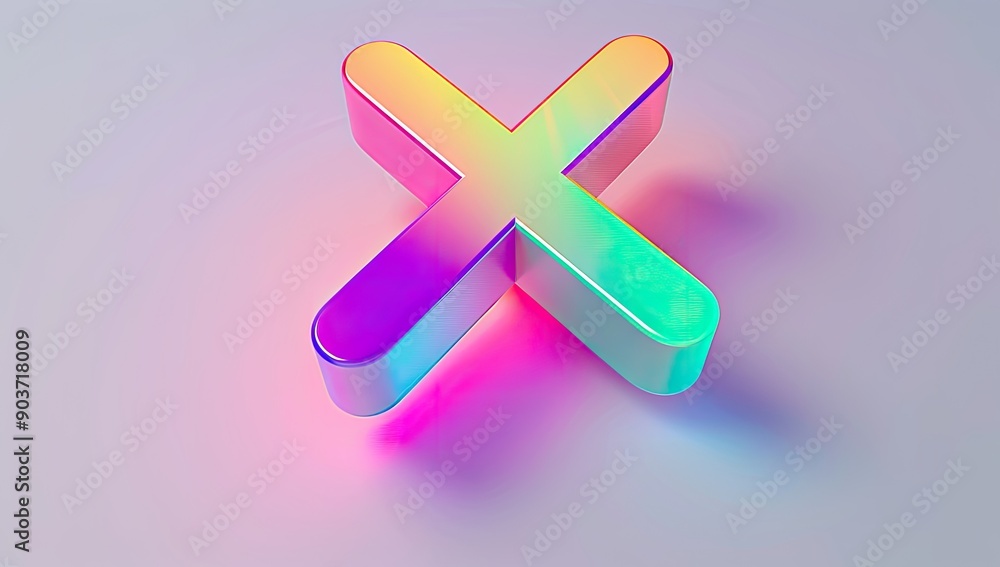 Obraz premium Colorful Neon Plus Sign Design