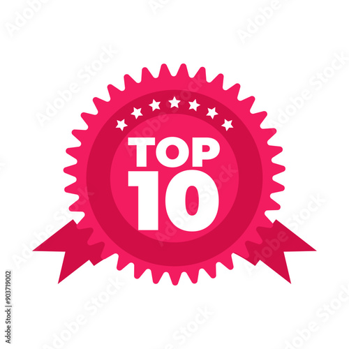 Top 10, best ten list. Vector Illustration