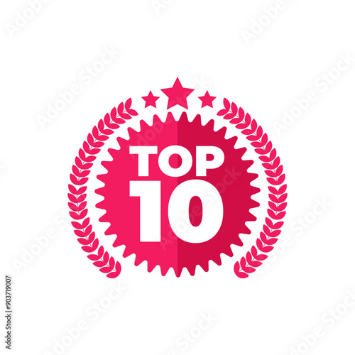 Top 10, best ten list. Vector Illustration