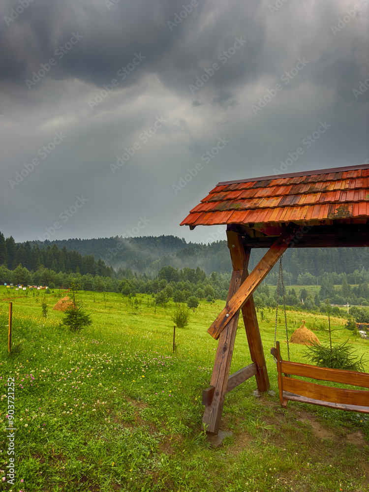 Perfect landscape view during the thunder storm in the Carpathian Mountains Perfect landscape view during the thunder storm in the Carpathian Mountains