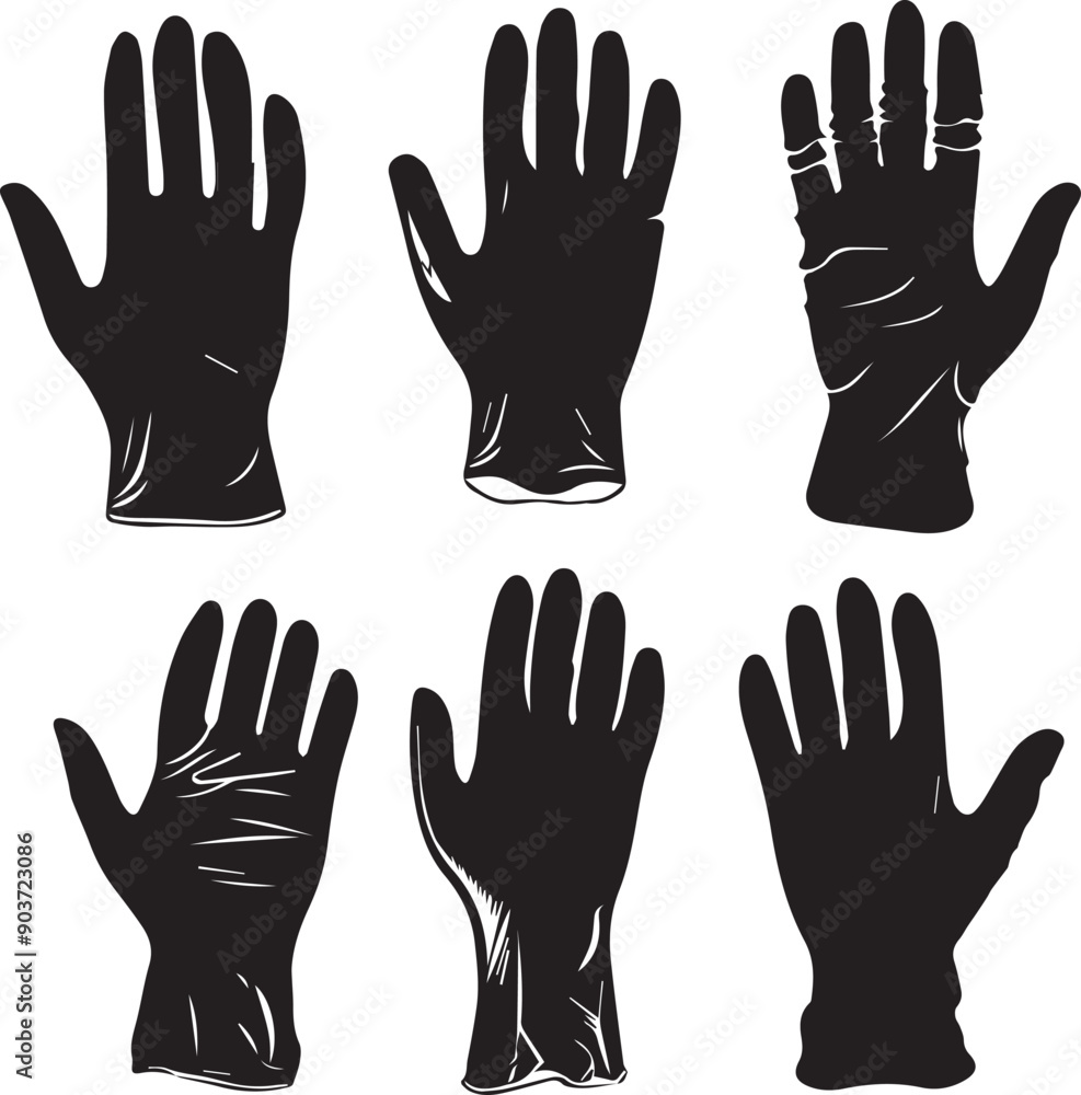 Obraz premium Glove Abstract Silhouette Vector Graphics Pack