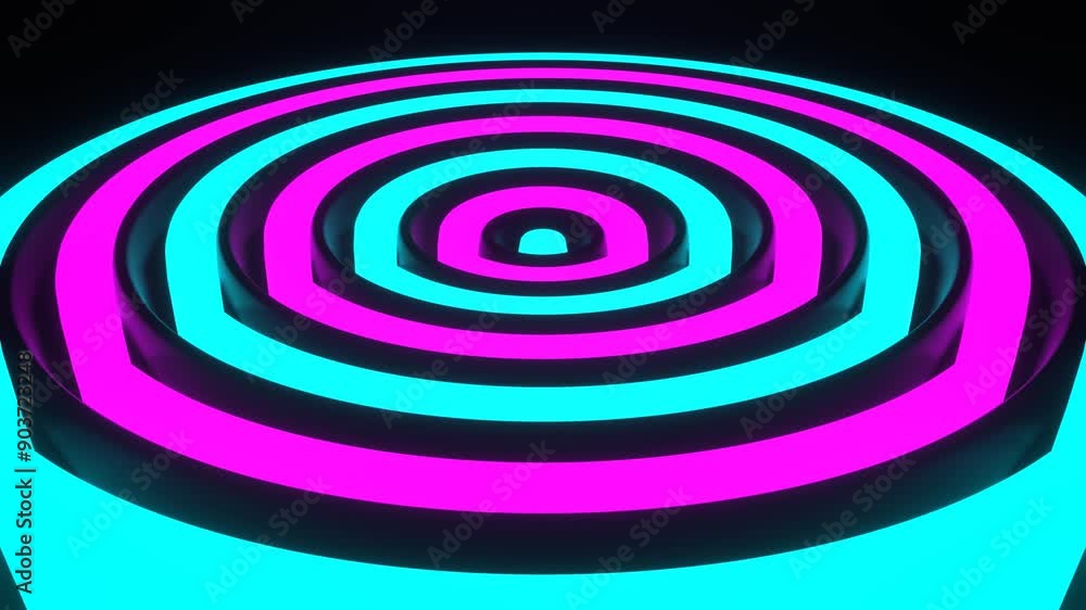 Cyan and Pink Ring Waves Background VJ Loop in 4K Cyan and Pink Ring Waves Background VJ Loop in 4K