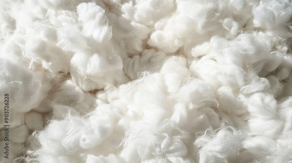A pile of white wool yarn with a fuzzy texture A pile of white wool yarn with a fuzzy texture