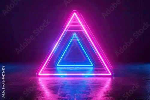 Futuristic Neon Triangle Pathway