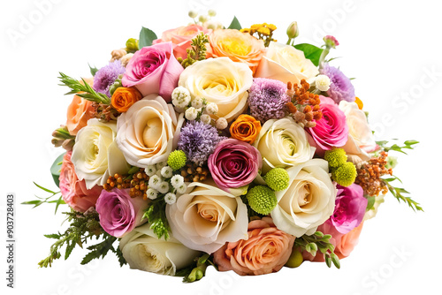 Bouquet of roses. Isolated on a white background.