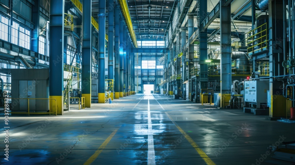 Interior of a massive industrial manufacturing plant Interior of a massive industrial manufacturing plant
