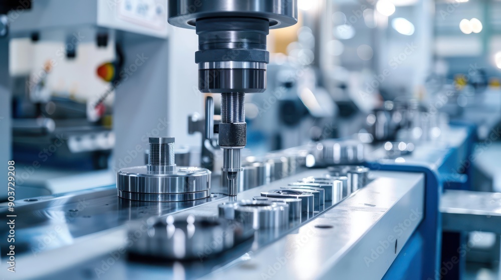 High-precision tools and machines in a manufacturing plant High-precision tools and machines in a manufacturing plant
