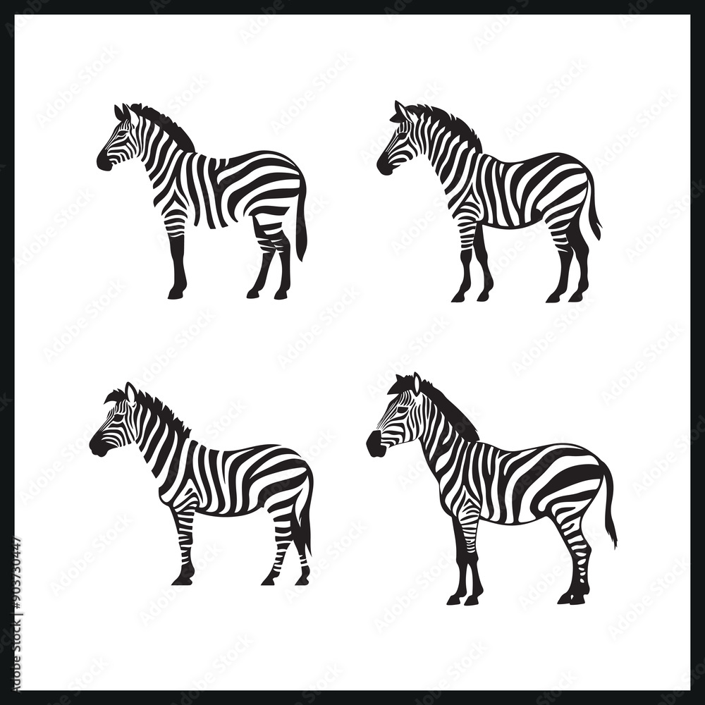 Obraz premium zebra silhouette clipart on a white background