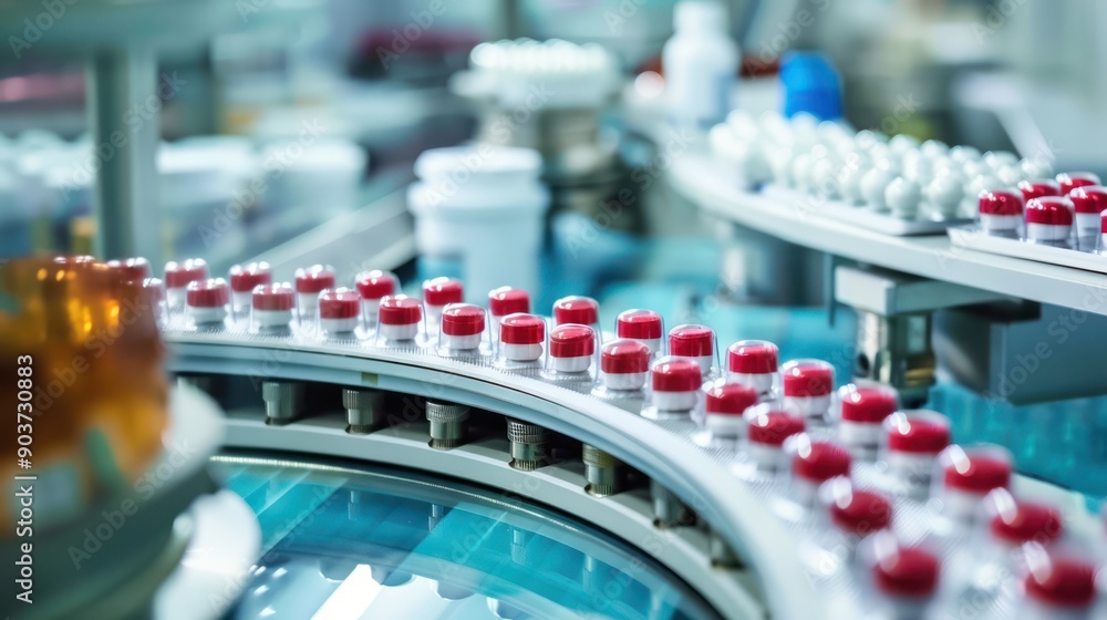 Obraz premium Quality control in pharma manufacturing