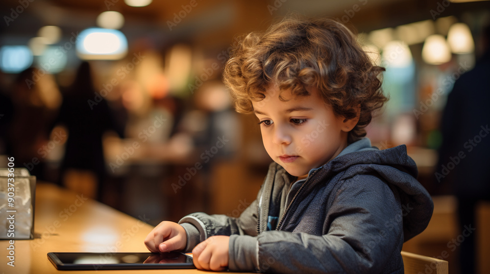 Child development in action as young kid learns to code with a tablet in school, photography.
Child development in action as young kid learns to code with a tablet in school, photography.
