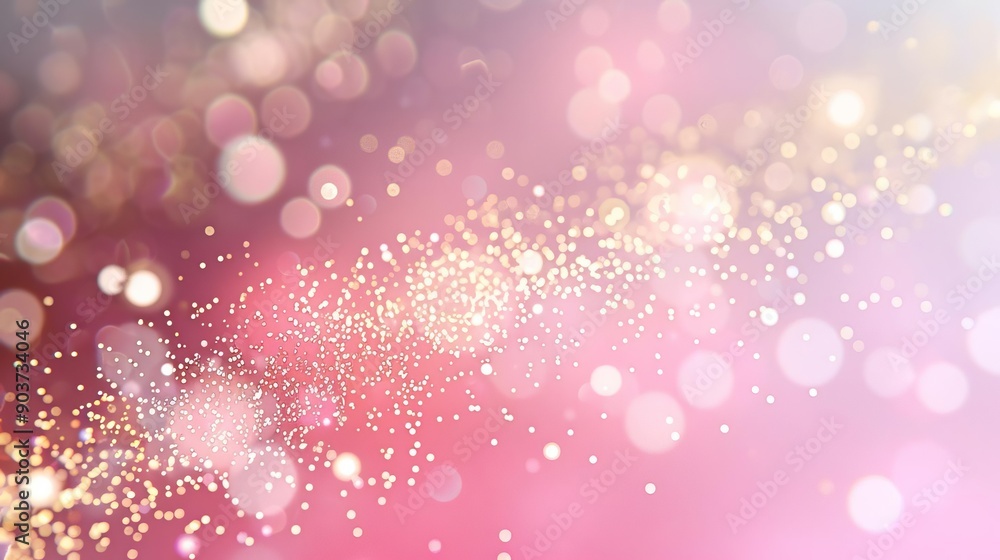 Sparkly background with dust, pink and gold defocused lights, flat design illustration Sparkly background with dust, pink and gold defocused lights, flat design illustration