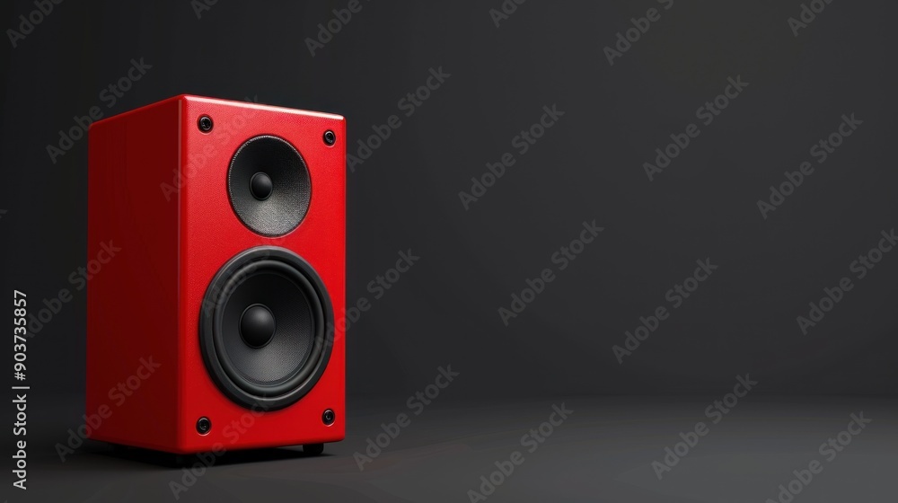 red box speaker sound on black background red box speaker sound on black background