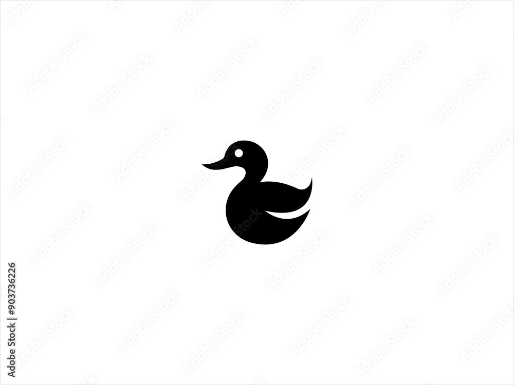 Obraz premium The logo features a stylized duck head in profile, with smooth, flowing lines that capture the duck's distinct beak and eye.