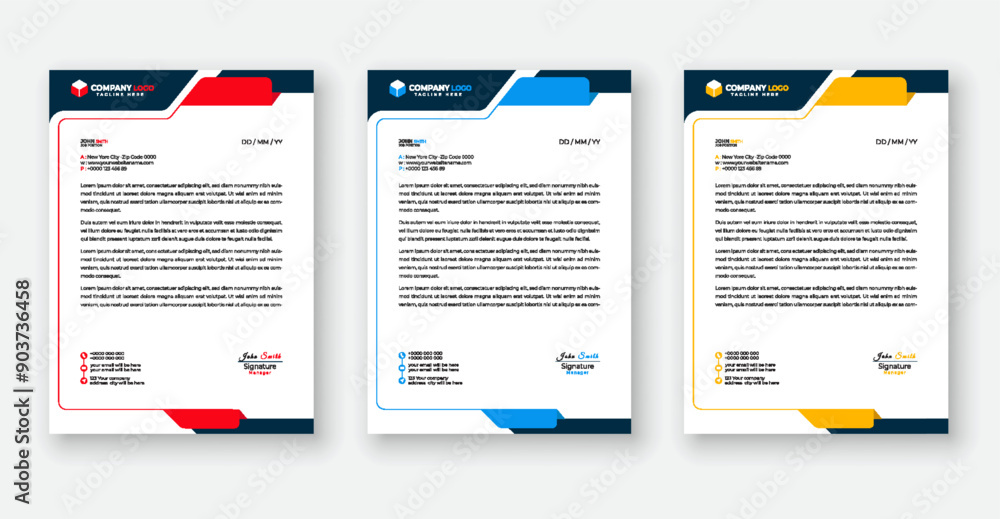 Corporate letterhead template design. Corporate letterhead template design.