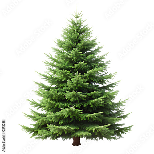 Vibrant Spruce Tree with Rich Green Foliage on Transparent Background - PNG Clipart