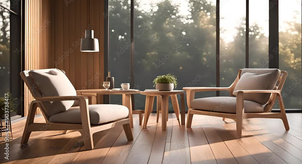 Modern Chairs on Wood Deck Modern Chairs on Wood Deck