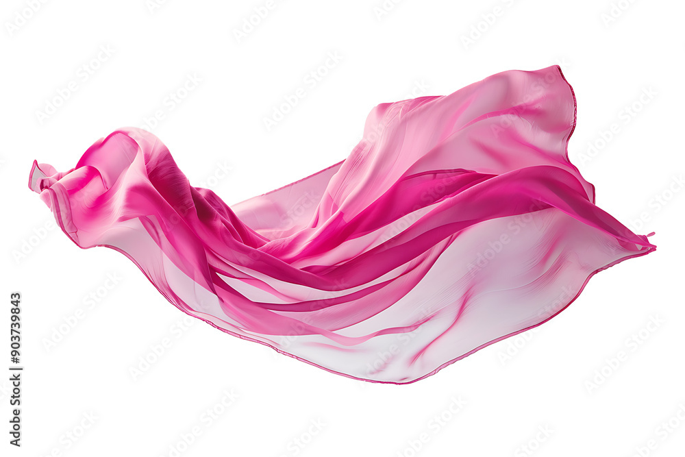 a piece of pink color fabric floating in air ,isolated on a transparent background a piece of pink color fabric floating in air ,isolated on a transparent background