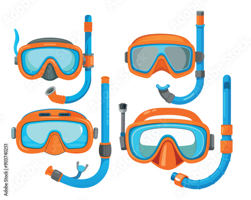 Set Snorkeling vector illustration vector design