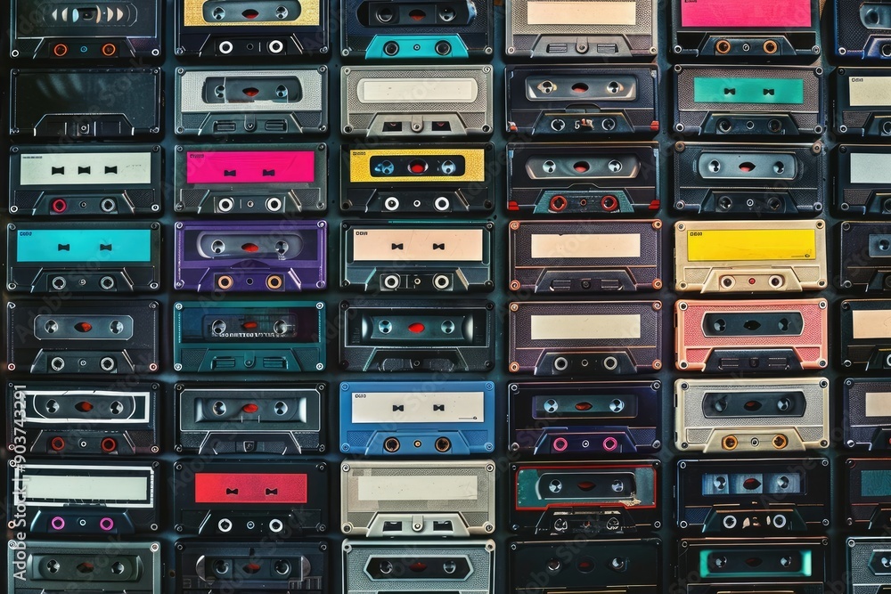Obraz premium Vintage Cassette Tape Collection
