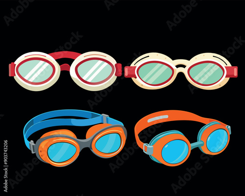Set Snorkeling vector illustration vector design