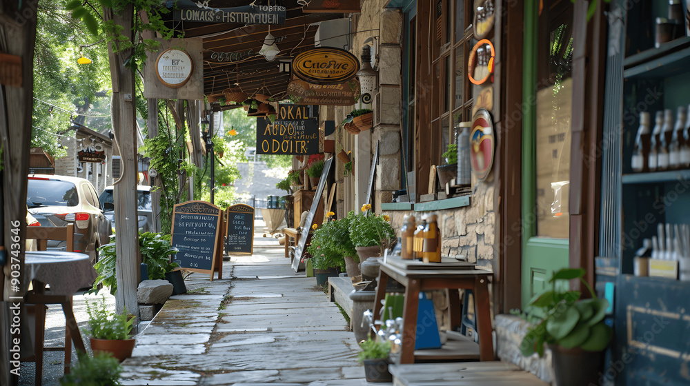 Fototapeta premium Quaint local shop with rustic charm and unique products