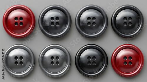 set of buttons lying on a dark background representing the concept of minimalism