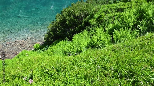 Beautiful mountain lake. Black Lake below Mount Rysy.