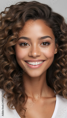 Portrait of a Young Black Woman with Light Brown Hair and Freckles