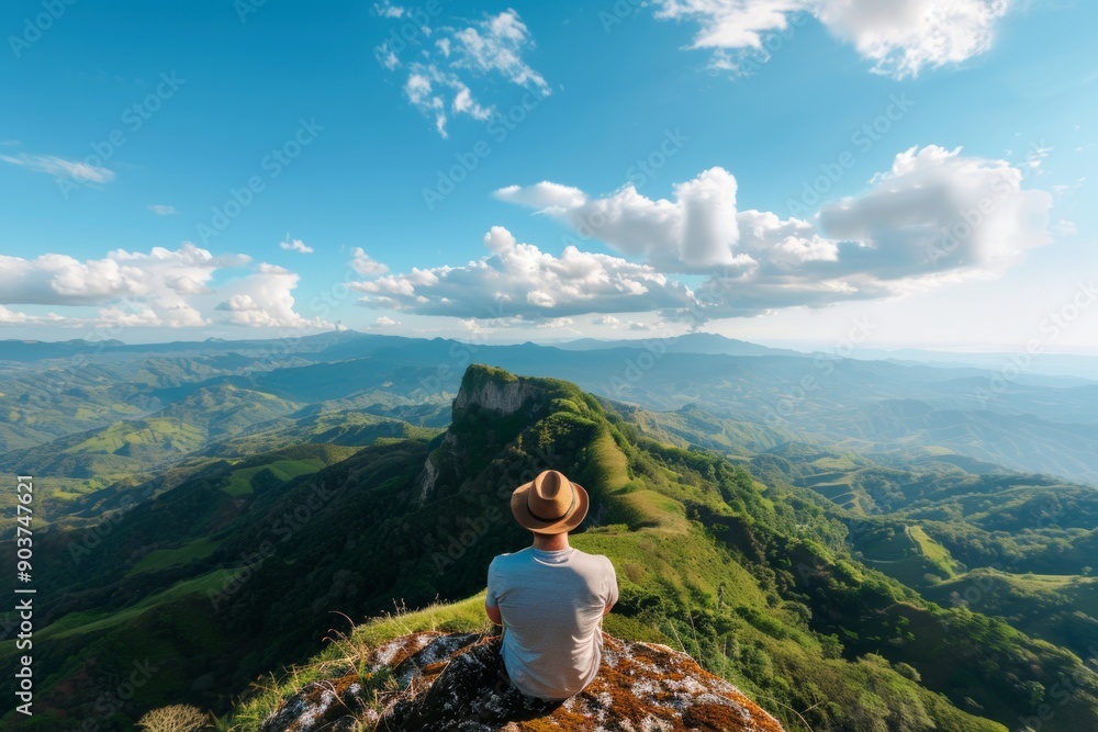 Naklejka premium a relaxing expedition as you discover hidden gems in serene and tranquil settings. 