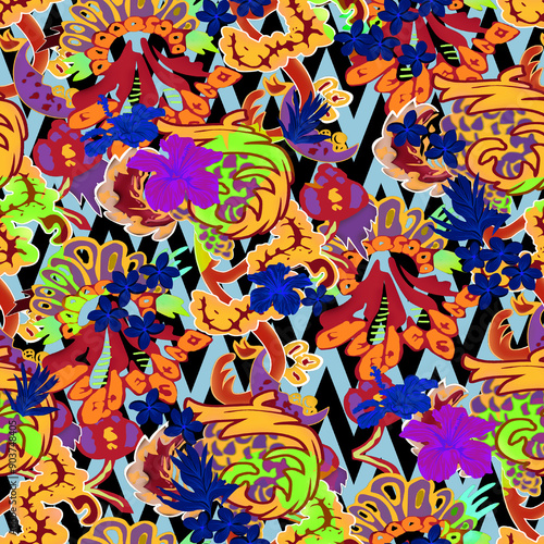 seamless pattern with autumn leaves