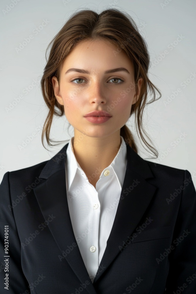 A businesswoman wearing formal suit isolated created with Generative AI A businesswoman wearing formal suit isolated created with Generative AI