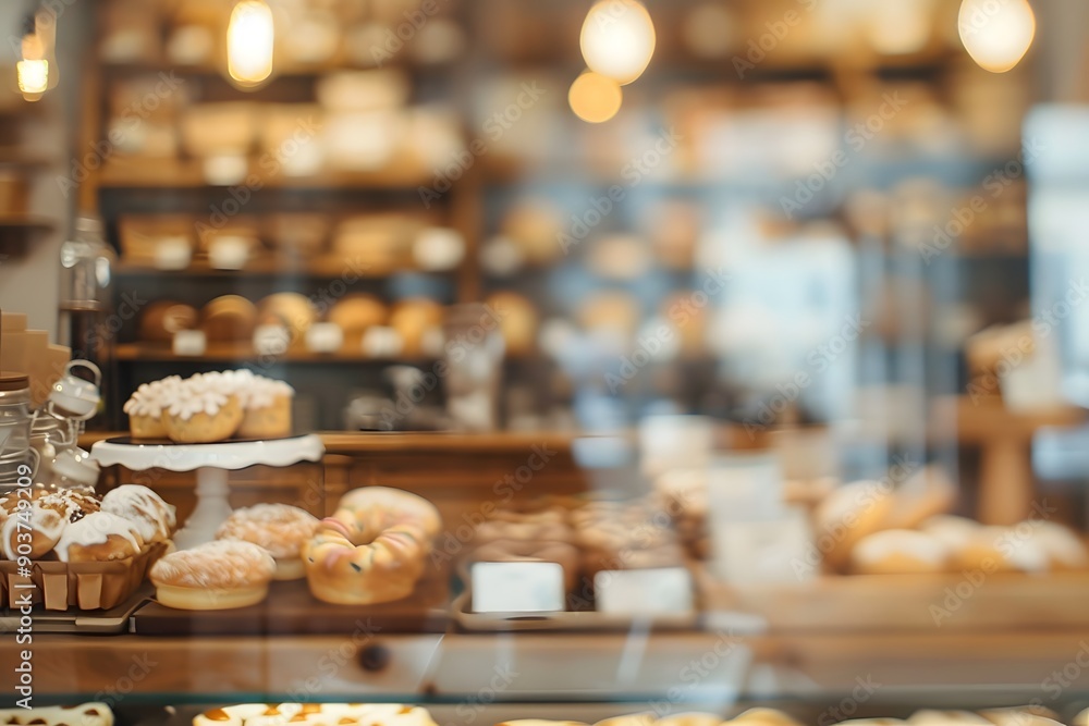 Fototapeta premium Blurred bakery shop