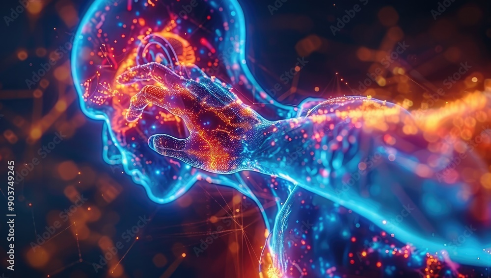 High-Tech Visualization of Arm Muscles and Joints High-Tech Visualization of Arm Muscles and Joints