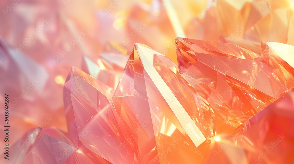 Stunning Orange and Pink Crystals Shimmering in Natural Light Stunning Orange and Pink Crystals Shimmering in Natural Light