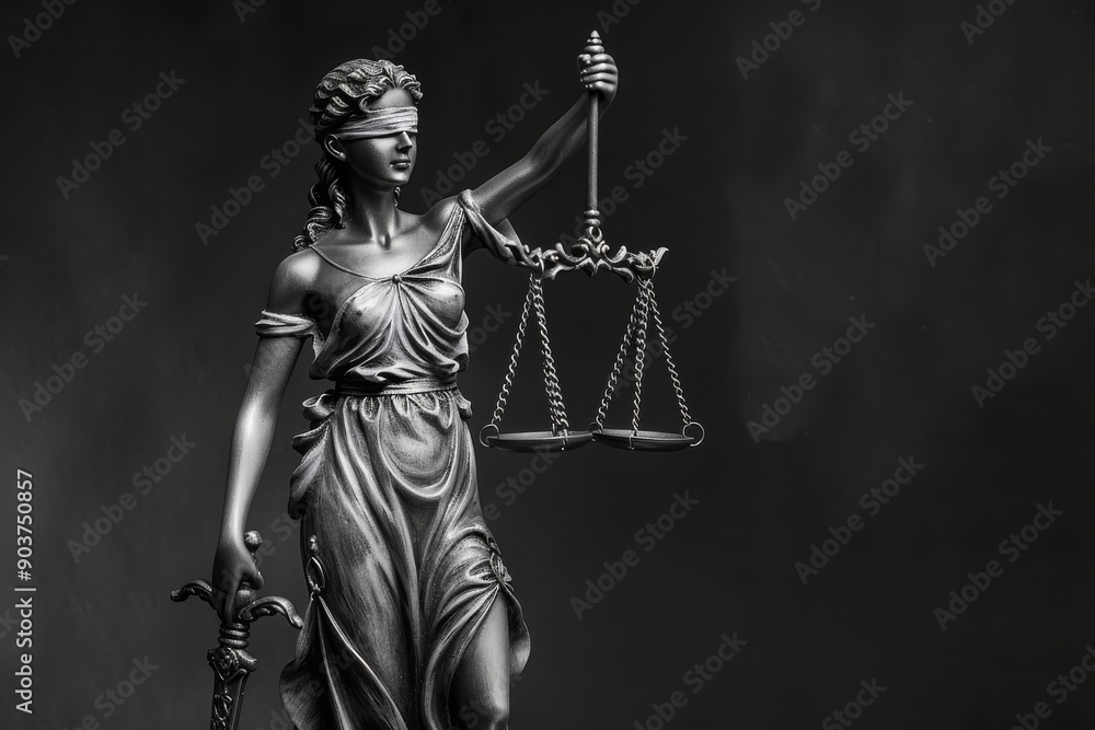 Lady Justice is a powerful symbol representing Justice, showcasing her iconic scales and sword, which embody the principles of authority, balance, and courage within the courtroom environment Lady Justice is a powerful symbol representing Justice, showcasing her iconic scales and sword, which embody the principles of authority, balance, and courage within the courtroom environment