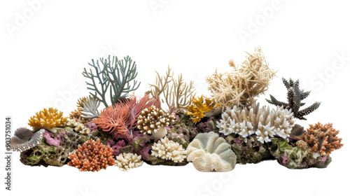Fototapeta Naklejka Na Ścianę i Meble -  Coral reef on transparent background
