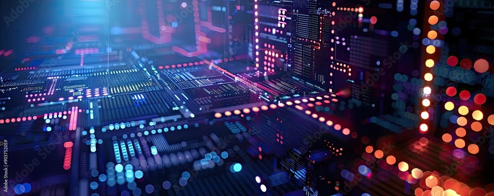 Close-Up of Futuristic Circuit Board Close-Up of Futuristic Circuit Board