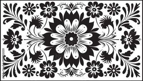 Hispanic Ornament Pattern on a Decorative Background