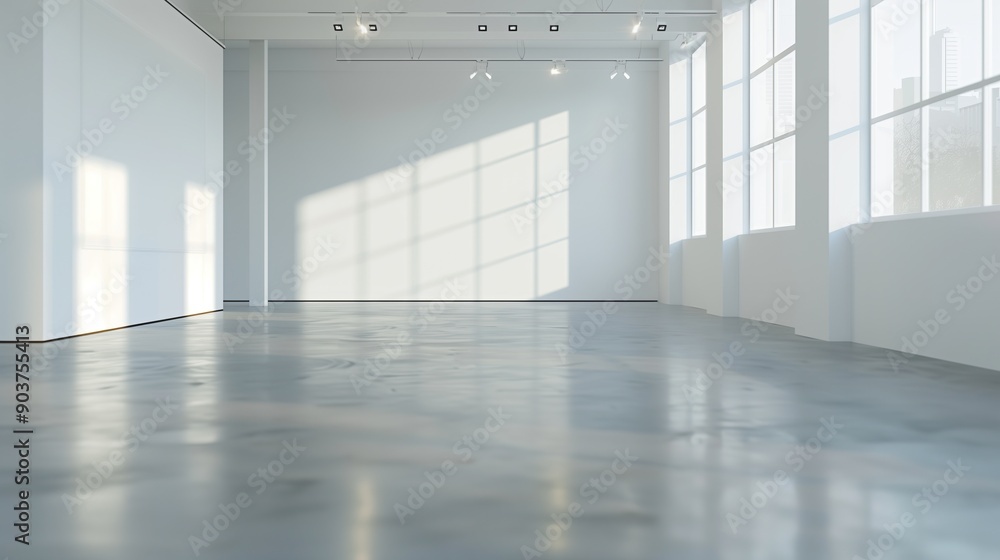 Fototapeta premium Empty large exhibition hall,created with Generative AI tecnology.