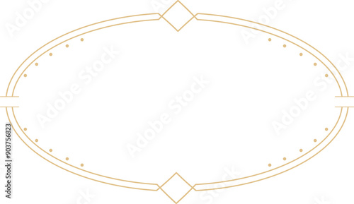Golden celestial minimal esoteric frame, thin line border, mystyc linear decoration