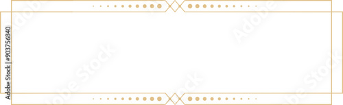 Golden celestial minimal esoteric frame, thin line border, mystyc linear decoration