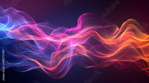 Wallpaper Mural Vibrant Waves of Colorful Light in Abstract Design Torontodigital.ca