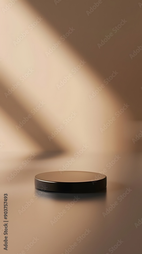empty room with a table with close up product display podium empty room with a table with close up product display podium
