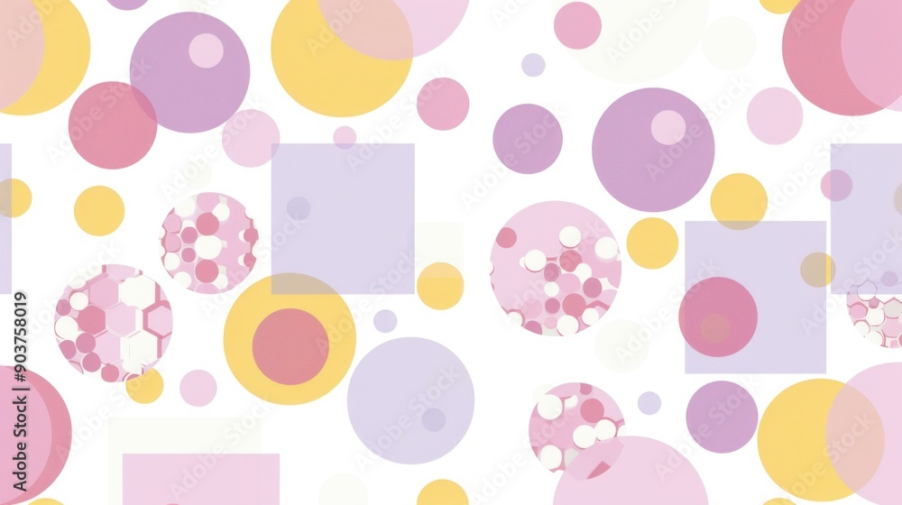 Abstract Geometric Pattern with Pastel Colors and Circles Abstract Geometric Pattern with Pastel Colors and Circles