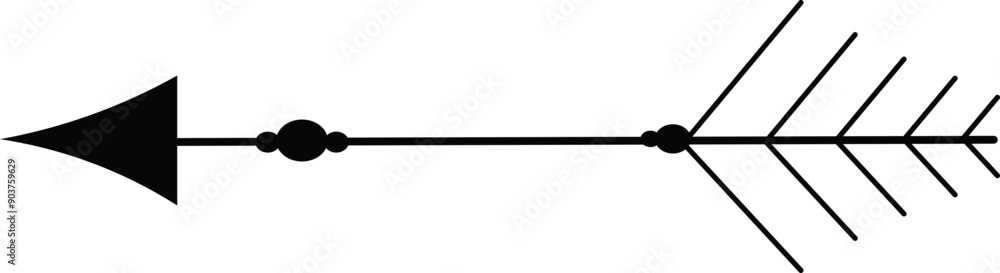 tribal ethnic arrow divider, native indian bow boho in doodle style tribal ethnic arrow divider, native indian bow boho in doodle style