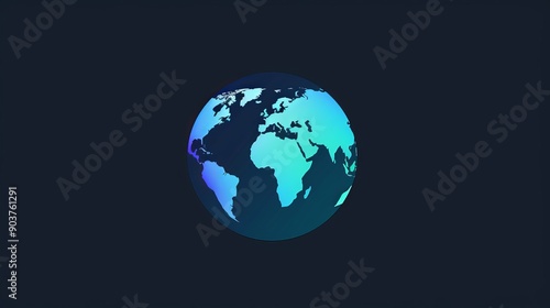 Glowing Earth Globe Surrounded by Dark Background © OlScher