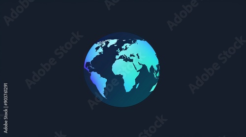 Glowing Earth Globe Surrounded by Dark Background