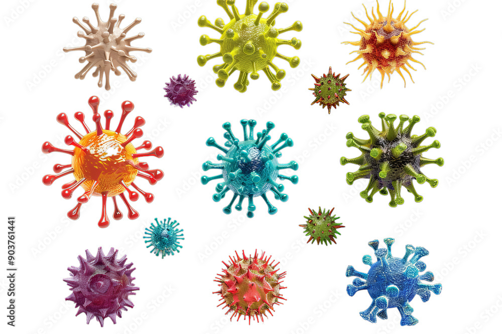 microscopic bacteria on isolated transparent background microscopic bacteria on isolated transparent background